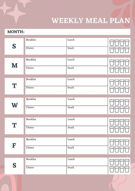 Get your own free meal planner and start your diet drafting! Build a well-balanced meal by planning your dishes for the day!! Document your diet journey and make sure you achieve the health goal that you desire. #healthyliving #diet #dietplanner #plannertemplate #mealplanner #weeklymealplanner #weeklyplanner Food Log Printable, Workout Log Printable, Notion Meal Planner, Workout Tracker Printable Free, Workout Tracker Printable, Tracker Printable Free, Free Meal Planner, Meal Tracker, Weekly Meal Planner Template