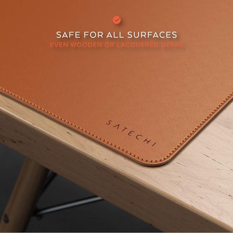 Satechi Eco-Leather Deskmate 23" x 12.2" - Desk Blotter & Protector - Safe for Lacquered & Varnished Wooden Surfaces (Brown) Leather Desk Pad, Desk Protector, Leather Mouse, Leather Mouse Pad, Leather Craft Patterns, Large Mouse Pad, Leather Desk, Desk Space, Desk Setup