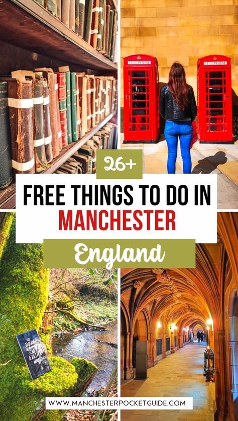 26+ Free Things to do in Manchester Manchester Uk Things To Do, Things To Do In Manchester England, Manchester Activities, Uk Holiday Destinations, Things To Do In Manchester, Visit Manchester, Manchester Travel, England Travel Guide, Europe Train