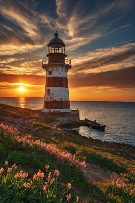 Old Lighthouse, Famous Lighthouses, Sky Game, Spring Sunset, Light Spectrum, Lighthouses Photography, Spring Evening, Retro Spring, Nebulas