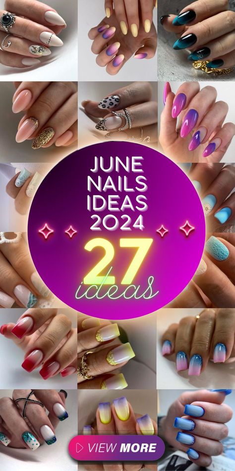 Elevate your summer style with June nails ideas 2024! Whether you prefer short or long nails, there's a design to match your personality. Picture yourself on a sunny day with acrylic nails in trendy olive and orange hues, or go for a more classic look with simple white and pink designs. Embrace your inner fashionista with bold nail art or keep it chic with timeless French tips. Nail Design 2024 Summer, June Acrylic Nail Designs, New Nail Trends 2022, Trendy Nails Ideas 2024 June, Nail Tip Colors, June Nails 2024, New Trending Nails 2024, May Nails Ideas 2024 Short, Summer Nails Ideas 2024