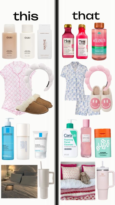 this or that: night routine! i would personally pick this! #cleangirl #preppy #nightroutine #thisorthat School Outfit Board, Preppy Night Routine, Classy Teen, Foaming Facial Cleanser, Back To School Outfit, La Roche Posay, Night Routine, Foam Cleanser, Skin Cream