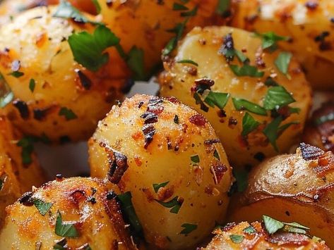 Bite-Sized Perfection: Crispy Garlic Potato Pops That Will Wow Your Taste Buds - NewsBreak Garlic Butter Crispy Potatoes, Potato Pops, Garlic Butter Steak Bites & Crispy Potatoes, Reuben Recipe, Best Beef Jerky, Snicker Apple Salad, Pink Lemonade Recipes, Carolina Pulled Pork, London Broil Recipes