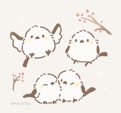 Bird Doodle, Animal Doodles, Cute Animal Drawings Kawaii, 캐릭터 드로잉, Cute Doodles Drawings, Cute Doodle Art, Dessin Adorable, Cute Easy Drawings, Bird Drawings