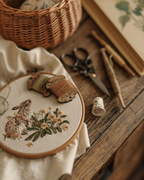 Vintage Sewing Aesthetic, Aesthetic Writing, Eclectic Aesthetic, Cottage Aesthetic, Cute Embroidery, Cottagecore Aesthetic, 자수 디자인, Hand Embroidery Art, April 15