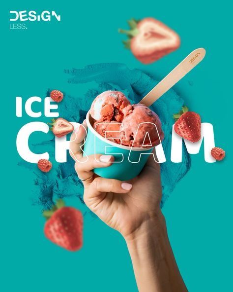 Ice Cream Social Media Post, Ice Cream Creative Ads, Ice Cream Design Ideas, Ice Cream Marketing, Ice Cream Poster Design, Candy Website, Ice Cream Instagram, Ice Cream Social Media, Ice Cream Advertising