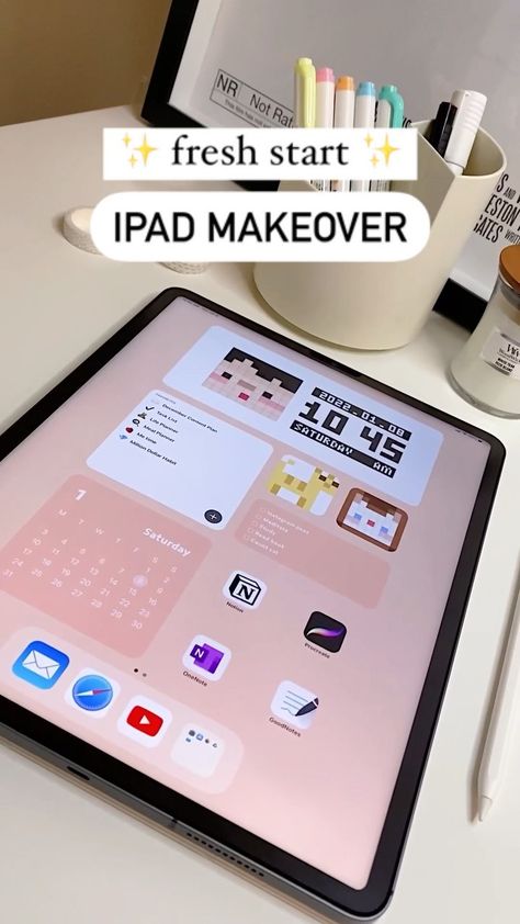 Md Clock Widget, Ipad Mini Homescreen Ideas, To Do List Widget, Ipad Screen Organization, Widget Pixel, Ipad Theme Ideas, Ipad Home Screen Ideas, Home Screen Ipad, Pixel Widgets
