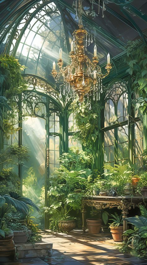 Victorian Conservatory, Greenhouse Interiors, Artistic Wallpaper, Life Makeover, Flower Therapy, Floral Shop, Fantasy Art Landscapes, Victorian Art, 판타지 아트