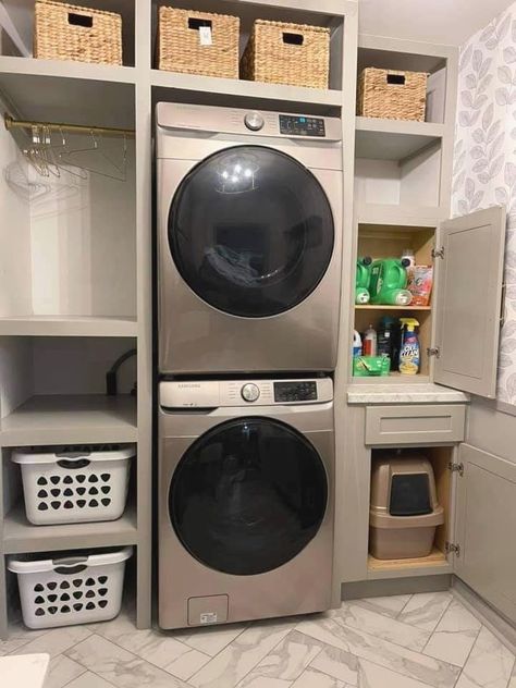 Stackable Washer Dryer Laundry Room With Hanging Space, Small Laundry Room Makeover Stacked Washer Dryer, Stacked Washer Dryer Laundry Room Small Modern, Stackable Washer Dryer Laundry Room With Sink, Laundry Room Design With Stackable Washer And Dryer, Laundry Room Remodel With Stackable Washer And Dryer, Laundry Room Ideas Stacked Washer Dryer Cat Litter, Laundry Closet Stacked Washer And Dryer, Small Laundry Room Stacked