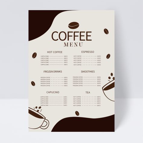 Menu Coffee Design, Coffee Shop Menu Design, Shop Menu Design, Simple Coffee Shop, Menu Coffee Shop, Cake Bakery Shop, Drink Promotion, Coffee Shop Food, Coffee Menu Design