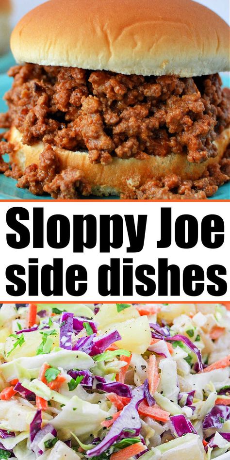 Sloppy Joe Side Dishes elevate your Sloppy Joe meal with these tasty sides! From classic coleslaw and crispy french fries to healthier options like a fresh garden salad or roasted vegetables, these sides add variety and flavor to your Sloppy Joe feast. Whether you're serving up this beloved comfort food for a crowd or a quick family dinner, these side dishes are the perfect accompaniment to complete your meal. Dig in! Sides To Go With Sloppy Joes, Sides With Sloppy Joes, Sides For Sloppy Joes Meals, Sloppy Joes Sides, What To Serve With Sloppy Joes, Sloppy Joe Side Dishes, Sides For Sloppy Joes, Sloppy Joe Meal, Sloppy Joe Sides