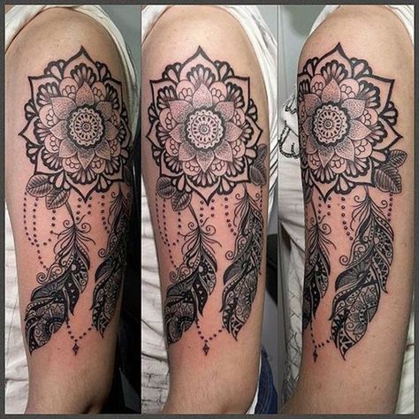 Dreamcatcher Tattoos, Tattoo Owl, Infected Tattoo, Dream Catcher Tattoo Design, Colorful Tattoos, Favorite Tattoos, Tattoo Mandala, Dream Catcher Tattoo, 4 Tattoo