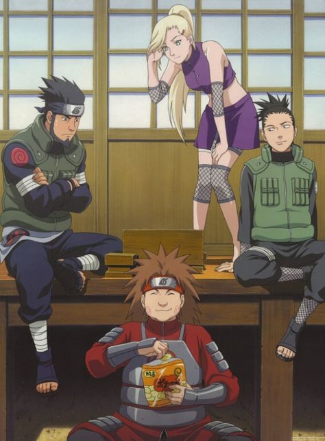 Team 10 Team 10 Naruto, Ino Shikamaru, Asuma Sarutobi, Team 10, Naruto 1, Ino Yamanaka, Naruto Teams, Naruto Images, Kushina Uzumaki