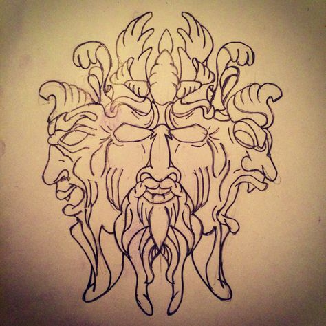 Three faces of power tattoo sketch by - Ranz Three Faces Drawing, Three Faces Tattoo, Tatuajes Ignorant, Tattoos 2022, Neo Tattoo, Three Faces, Power Tattoo, Geometric Wolf, Egypt Tattoo