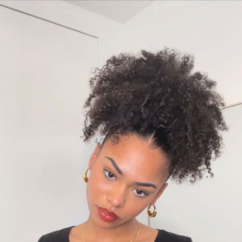 Afro Puff Hairstyles, Hair Puff, Quick Natural Hair Styles, Girls Natural Hairstyles, Pelo Afro, Hairdos For Curly Hair, Natural Curls Hairstyles, 4c Hair, Natural Hair Styles Easy