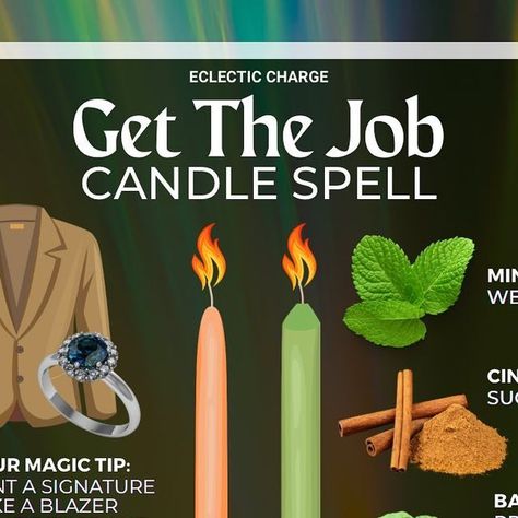 EC | Charlotte Wilde on Instagram: "Back with a career spell for the upcoming Virgo Moon! While this is titled “Get the Job,” it can easily be personalized to land the promotion or to achieve the courage to take a career leap. ⠀⠀⠀⠀⠀⠀⠀⠀⠀⠀⠀⠀ You will need: ⠀⠀⠀⠀⠀⠀⠀⠀⠀⠀⠀⠀ 🕯️ 1 Orange Candle for Confidence 🕯️ 1 Green Candle for Prosperity 🕯️ Mint for Money 🕯️ Cinnamon for Success 🕯️ Basil for Prosperity ⠀⠀⠀⠀⠀⠀⠀⠀⠀⠀⠀⠀ You will need to use a small bit of water or oil to adhere the herbs to the candl Career Spell, Orange Candle, Candle Magick, Virgo Moon, Green Candle, Safety First, Candle Spells, Candle Magic, Get The Job