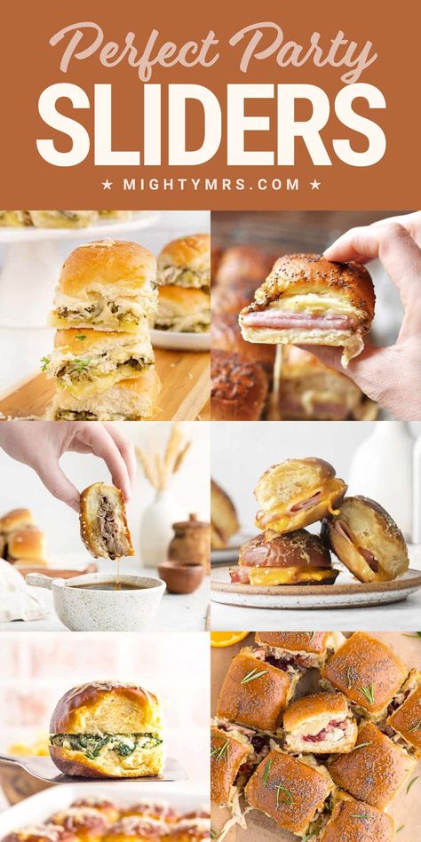 Slider Recipes Pretzel Sliders, Football Appetizers Easy, French Dip Sliders, Party Sliders, Sliders Recipes Hawaiian Rolls, Roll Sliders, Hawaiian Roll Sliders, Rolled Sandwiches, Hawaiian Roll