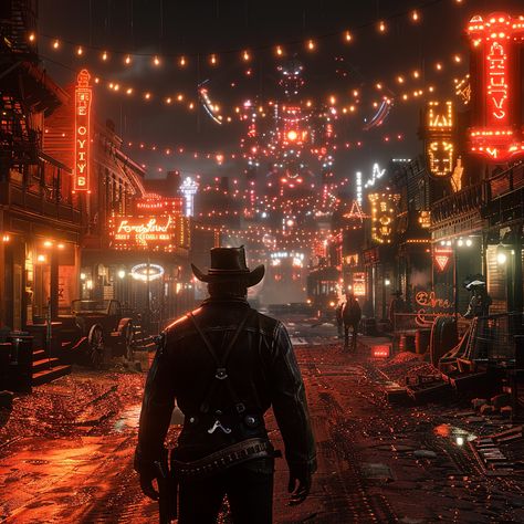 Western Futuristic, Weird West Aesthetic, Neon Cowboy, Space Cowboy, Western Saloon, Midnight City, Shadow Wolf, Diy Room Decor Videos, Futuristic Aesthetic