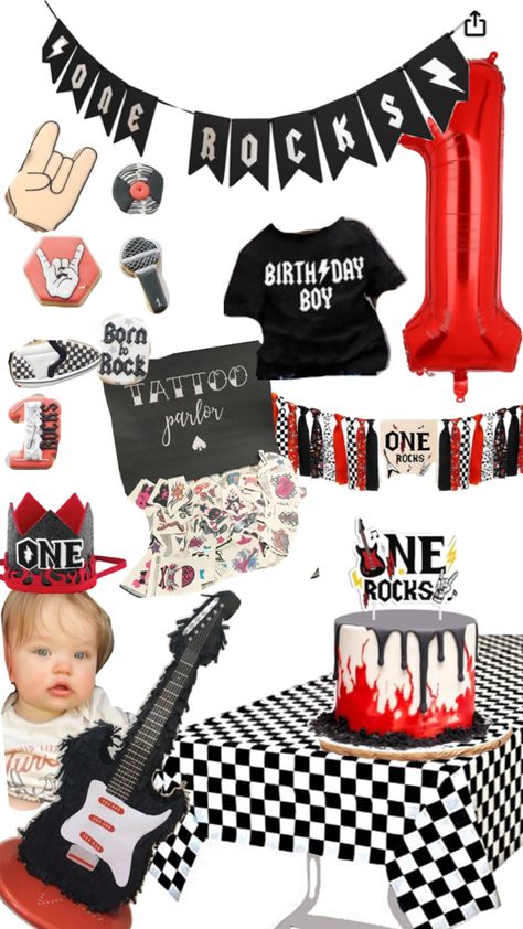 First World Tour Birthday, Rock And Roll Birthday Party, Rock And Roll Birthday, Rock Star Birthday, Boys First Birthday Party Ideas, Boys 1st Birthday Party Ideas, 1st Birthday Party Themes, 1st Birthday Themes, Hunter S