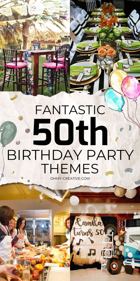 Turning 50 is a big deal, and it’s a perfect time to celebrate with a fun and memorable party. Picking the right theme can make the day extra special and help create a 50th birthday celebration that everyone will enjoy. We’ve put together a list of 50th Birthday Party Themes to give you great ideas for the celebration. We’ll help you explore themes that reflect personal interests, hobbies, and favorite memories, ensuring that the celebration  meaningful. #50thBirthday #50thBirthdayParty 50th Birthday Ideas For Parents, Decorating Ideas For 50th Birthday Party, Turning 50 Birthday Party Ideas, 50 Year Old Surprise Birthday Party, 50th Birthday Colour Theme, 50th Themed Birthday Ideas For Women, 50tb Birthday Party Ideas For Women, 50th Birthday Fall Themed, Big 50 Birthday Party Ideas