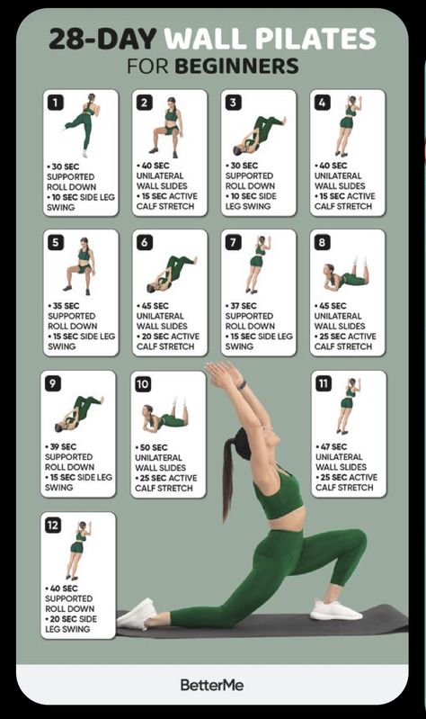 Pots Exercise, Trx Workouts For Women, Wall Pilates Workout Plan, Wall Pilates Workout, Full Body Pilates Workout, Somatic Exercises, Pilates Workout Plan, Diet And Workout Plan, Wall Pilates