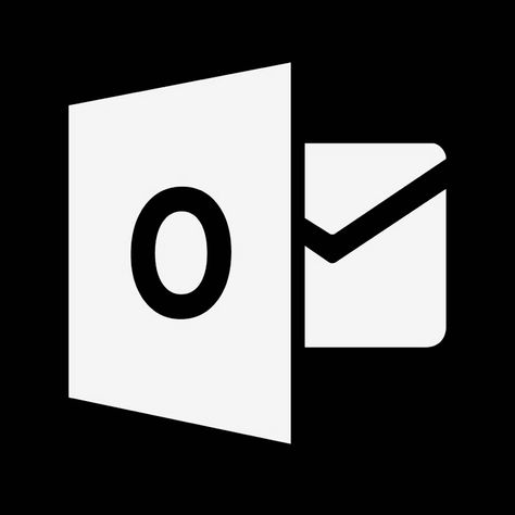 Outlook black and white icon Yahoo Mail Icon, Outlook Icon, All Apps Icon, Sound Cloud, Iphone Widgets, Mobile App Icon, Apps Icon, Mail Icon, Black Wallpaper Iphone Dark