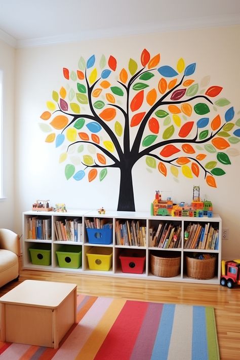 Baby Classroom Ideas Daycares, Toddler Daycare Rooms, Minimalist Playroom, Daycare Room Ideas, Classroom Shelves, Kids Church Rooms, Kids Classroom Decor, Preschool Decor, Daycare Decor