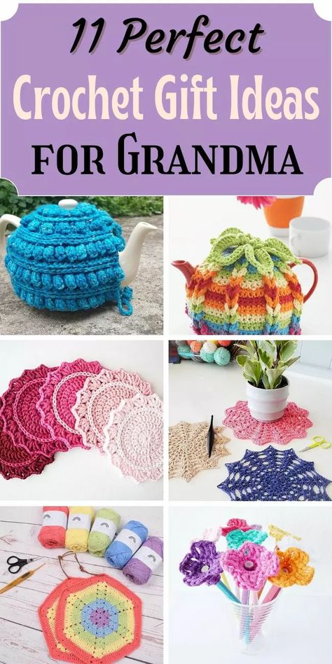 We all know our grandmas love a handmade gift! Whether you are looking to gift for her birthday, Christmas, Mother’s Day or just because, you will find plenty of gift ideas to choose from here! Crochet Mothers Day Gifts, Crochet Mothers Day, Quick Birthday Gifts, Gift Ideas For Grandma, Quick Crochet Gifts, Crochet Gift Ideas, Crochet Coasters Free Pattern, Retro Throw Pillows, Crochet Gift