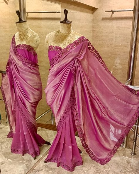 Lamé silk tissue saree is a very good choice for your evening occasions. The shimmering effect is perfect to add an iridescent shine with minimal jewellery. . The Swarovski border is an add-on for a different look in party. * @ganpatisarees_gs * #sarees #beautifulcollection #dontmiss #🩷 #sareecollection #designersarees #lamé #cutworksarees #ritukumar #indianattire #weddingwear #postoftheday #photooftheday #explorepage #exploreourcollection #profilevisits Silk Tissue Saree, Minimal Jewellery, Ritu Kumar, Tissue Saree, Indian Attire, Minimal Jewelry, Cut Work, Wedding Wear, Saree Collection