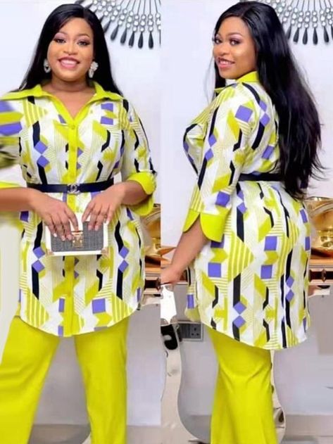 Trouser And Top For Ladies, Female Senator Wears, Trouser And Top, Two Pieces Outfits, Top For Ladies, Boubou Styles For Women, Fashion Work Outfit, Pieces Outfits, 2piece Outfits