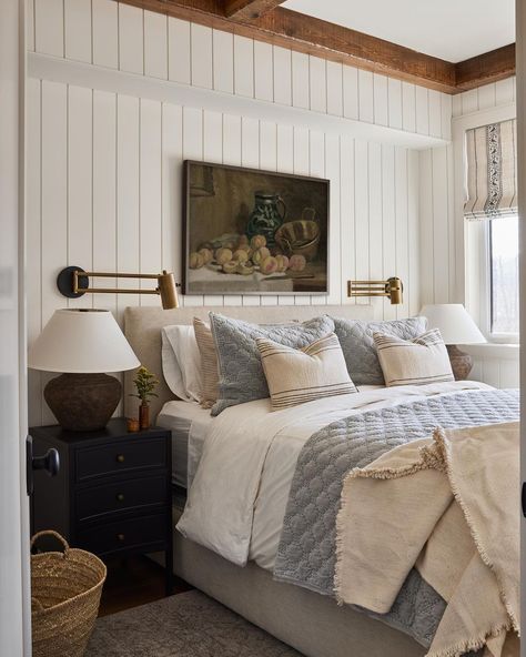 Elegant Farmhouse Bedroom, Ashley Montgomery Design, Ashley Montgomery, Bedroom Headboards, Italian Cottage, Vintage Farmhouse Bedroom, England House, Farmhouse Bedroom Ideas, Farmhouse Renovation