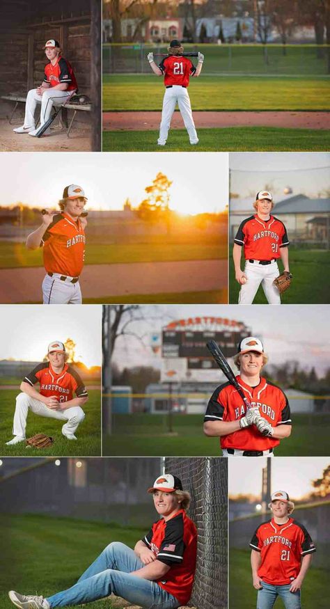 Athletic Senior Pictures at Hartford Union High School || Hartford, WI Mother And Son Baseball Pictures, Baseball Sr Pictures, Senior Picture Baseball Ideas For Guys, Male Senior Pictures Poses Baseball, Baseball Senior Portraits, Senior Boys Baseball Photo Ideas, Senior Picture Ideas For Guys Baseball Pitcher, Baseball Pictures Ideas, Baseball Photo Poses