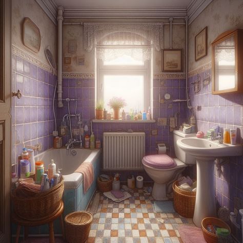 dated2c old2c small bathroom owned by two young wome - Image Creator from Microsoft Designer Cluttered Bathroom, 90s Bathroom, 80s Bathroom, Town Ideas, Animated Gifs, Images Photos, Small Bathroom, Bing Images, High Quality Images