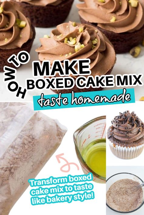 Betty Crocker Cake Mix Hacks, Make Box Cake Better, Box Cake Better, Cake Mix Hacks, Chocolate Box Cake, Best Cake Mix, Cake Mix Cupcakes, Betty Crocker Cake Mix, Make Box