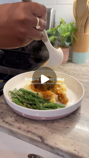 Dabrionne on Instagram: "Season until you sneezin, but not on the food lol. But here is a super easy baked chicken recipe that is perfect as a savory comfort meal.
1. Season your cleaned drumsticks with adobo seasoning, cajun seasoning (do not over season), garlic powder, black pepper, and paprika.
2. On medium-high heat, add a drizzle of avocado oil to a medium sized pan.
3. Sear drumsticks for 2 minutes on each side.
4. In a baking dish, add one can of Campbells Cream of Chicken and sliced onions.
5. Place drumsticks on top and add 1/2 chopped celery.
6. Cover and bake for 90 minutes on 375F.
7. Optional: Broil for 2 minutes.
8. Serve and enjoy!
#bakedchicken #chickenrecipe #chicken #dinner #dinnerideas #recipe #recipeideas" Chicken Drumsticks Meal, Meals To Make With Chicken, Baked Chicken Recipe, Baked Chicken Drumsticks, Baked Chicken Recipes Easy, Adobo Seasoning, Easy Baked Chicken, Fit Food, Chicken Drumsticks