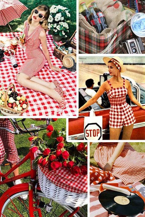 Picnic Style Fashion Spring Picnic Outfit, Summer Vintage Outfits, Jordan Year, Picnic Fashion, Picnic Photo Shoot, Vintage Outfit Inspiration, Picnic Outfit, Vintage Gingham, Laura Jane