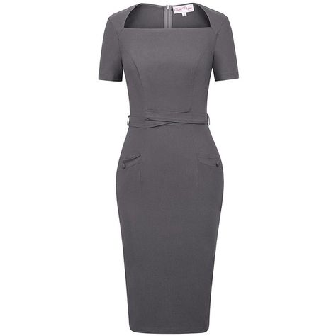 Women's Short Sleeve Stretchy Simple Pencil Dress Size XL Dark Grey... (75 PEN) ❤ liked on Polyvore featuring dresses, stretch dresses, dark grey dress, stretch pencil dress, stretchy dresses and dark gray dress Grey Dress Formal, Dark Grey Dress, Dark Gray Dress, Charcoal Grey Dress, Gray Dresses, Dress Stretch, Grey Dress, Pencil Dress, Gray Dress