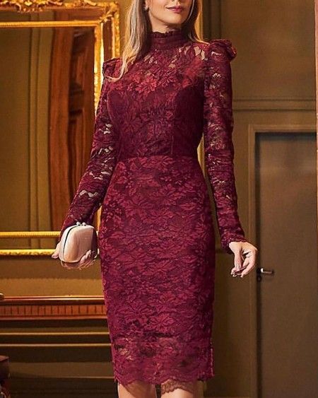 chic me | Women's Clothing, Dresses, Bodycon Dresses $0.00 Wedding Dresses Lace Top, Lace Top Outfit, Lace Bodycon Dress Long Sleeve, Bodycon Dress Long Sleeve, Lace Top Wedding Dress, Lace Dress Outfit, Bodycon Dress Long, Ruffle Bodycon Dress, Lace Dress Styles