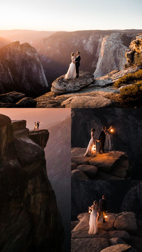 Wedding Ceremony Non Traditional, Elopement Ideas Yosemite, Forest Elopement Photography, Glacier Point Yosemite Wedding, Mt Rainier National Park Elopement, Yosemite Elopement Ideas, National Park Wedding Dress, Yellowstone National Park Wedding, Private Elopement Ceremony