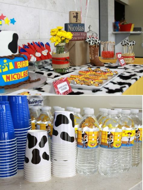 Real Parties: Woody's Round Up Party Toys Story Birthday, Woody Party, Woody Birthday, Toy Story Party Decorations, Toy Story Baby, Toy Story Theme, Jessie Toy Story, Toy Story Birthday Party, Up Party