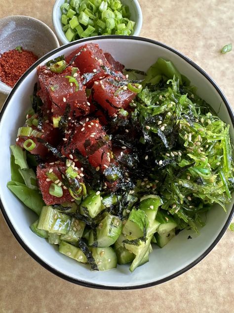 Korean Ahi Poke completely inspired by the poke I had in Kauai from Koloa Fish Market. This poke was so fresh and delicious! Ahi Poke, Poke Bowls, Healthier Choices, Japanese Recipes, Asian Grocery, Low Sodium Soy Sauce, Fish Market, Best Dinner Recipes, So Fresh