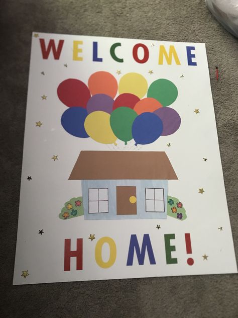 Welcome Home Crafts For Kids, Welcome Home From College Ideas, Welcome Home Drawing Ideas, Welcome Home Craft Ideas, Welcome Home Diy Ideas, Welcome Back Cards Ideas Diy, Welcome Back Poster Ideas Airport, Welcome Home Cards Diy, Welcome Back Airport Signs