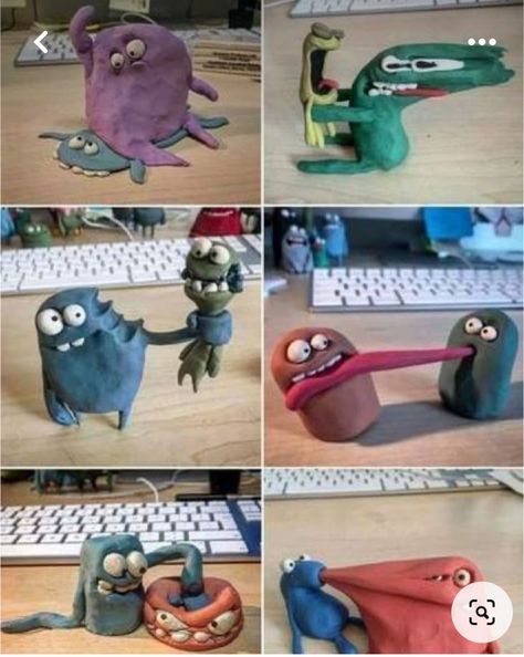 Clay Animation, Kids Art Studio, Clay Monsters, Pix Art, Clay Diy Projects, Cute Clay, Clay Art Projects, Clay Figures, Be Original