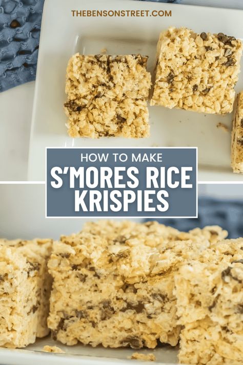 Easy S'mores Rice Crispy Treat Recipe with Rice Krispies Recipe With Rice Krispies, Rice Crispy Treat Recipe, Rice Crispy Squares, Oreo Rice, Krispy Treats Recipe, Crispy Treats Recipe, Recipe With Rice, Rice Krispies Recipe, Rice Crispy Treats Recipe