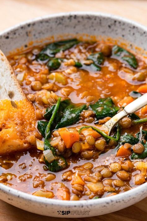 Italian Lentil Soup Recipe, Brown Lentil Soup, Italian Lentil Soup, Green Lentil Recipes, Best Lentil Soup, Spinach Lentil Soup, Ham And Lentil Soup, Green Lentil Soup, Lentil Recipes Easy