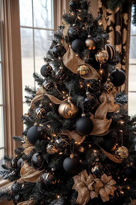 Black christmas tree decorations