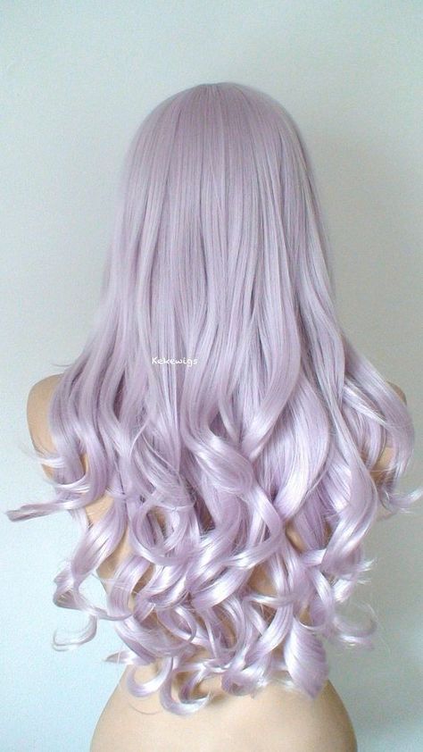 Summer Hair Color Trends | Embrace Vibrant Shades - summer hairs colors Curly Hair Side Bangs, Lavender Wig, Lavender Ombre, Long Side Bangs, Hairstyle Long, Lilac Hair, Pastel Lilac, Hair Color Pastel, Lavender Hair