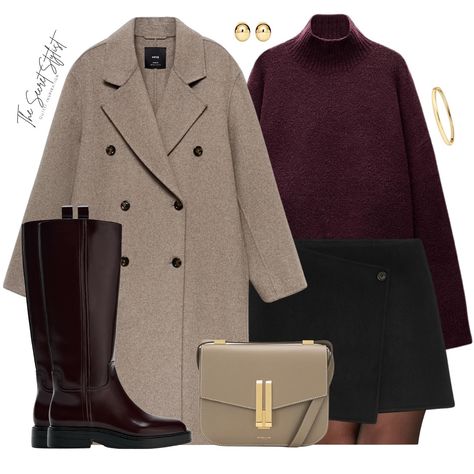 Weekend outfits - 3 ways 🤎 Styling this long beige wool coat for 3 different looks with lots of brown and burgundy tones. The first two looks are giving brunch outfit and the last one is a casual, everyday outfit with leggings and classic New Balance 530s 🍇 Comment LINKS to receive the outfit links directly 🙌🏼 Or SHOP the outfit in the October highlight or via my LTK SHOP - The Secret Stylist #autumnoutfit #outfitinspo #autumnoutfits #falloutfits #winteroutfit #bootsoutfit #woolcoat #ever... Burgundy And Brown Outfit, Outfit With Leggings, Burgundy And Brown, Beige Wool Coat, Outfit Links, Mocha Mousse, Weekend Outfits, Beige Coat, Dress Design Sketches