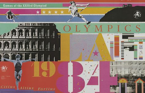 Deborah Sussman and Stephen Silvestri at Sussman/Prejza & Co., LA Olympics 1984, 1984, Los Angeles County Museum of Art, gift of Sussman/Prejza & Co. Olympics Graphics, Super Graphics, Aiga Design, 1984 Olympics, Paris Olympics, School Of Visual Arts, Environmental Graphic Design, California Design, The Games