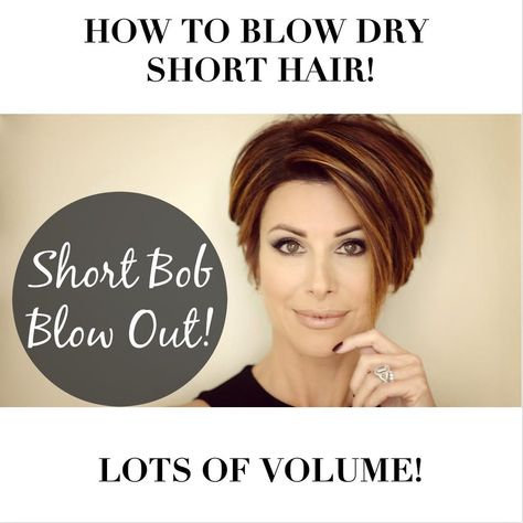 How To Blow Dry Short Hair For Lots of Volume! | short hair | How to style a sleek bob! | By Dominique Sachse Dominique Sachse Pixie Bob, Dominique Sachse Short Hair, Blow Drying Pixie Short Hair, Pixie Bob Styling Tutorial, Dominique Sachse Hair 2022, Volumizing Short Hair, How To Get Volume In Short Hair, How To Style A Short Bob Tutorials, How To Blow Dry A Bob Haircut